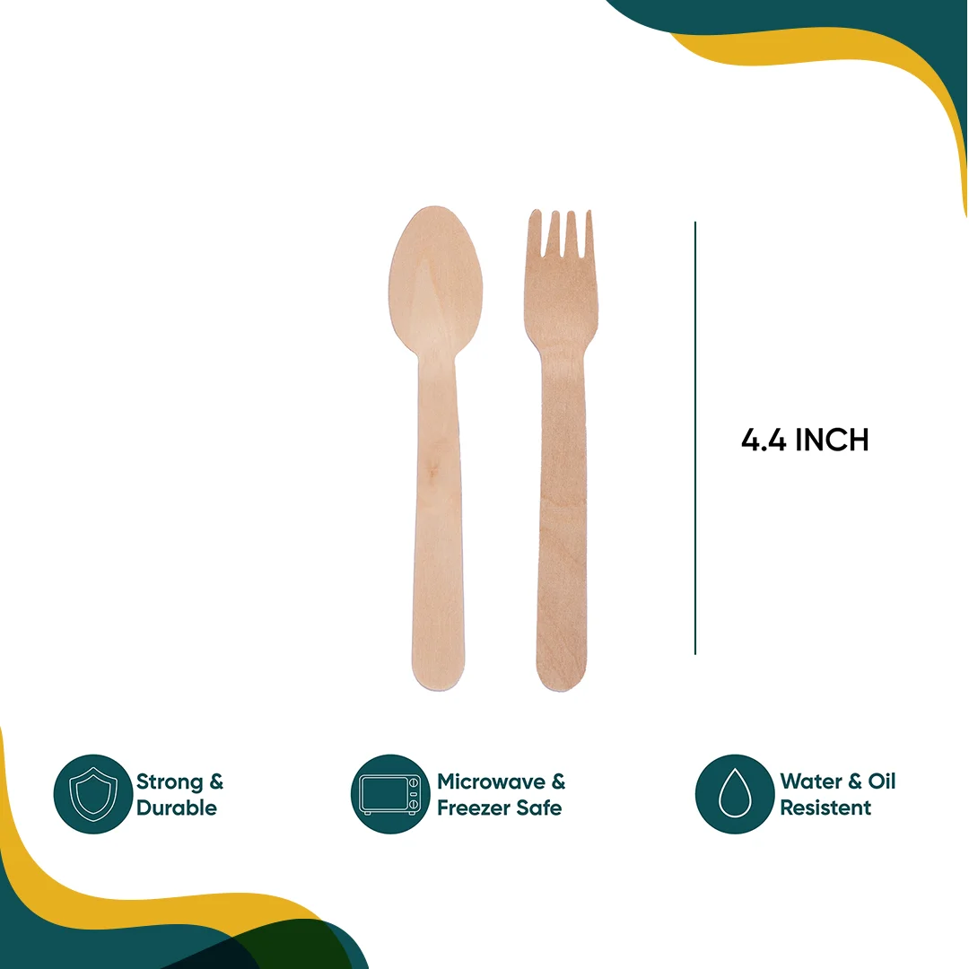 Bagasse Spoon & Fork Set (Pack of 100) - Image 4