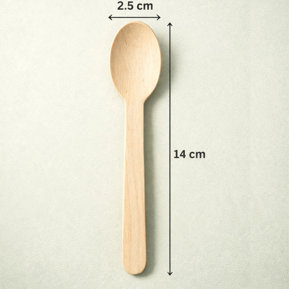 ECO PLANET 100% Natural Disposable Wooden Spoons - Image 3