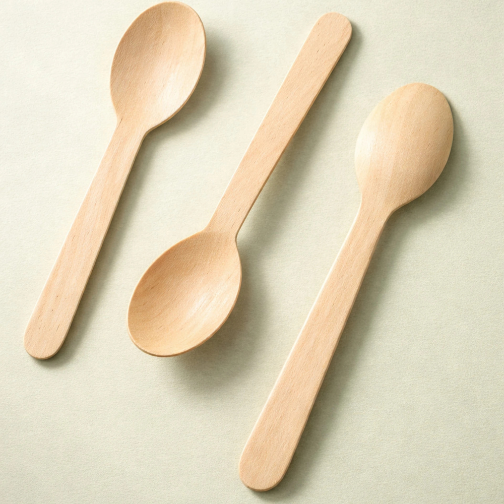 ECO PLANET 100% Natural Disposable Wooden Spoons - Image 4